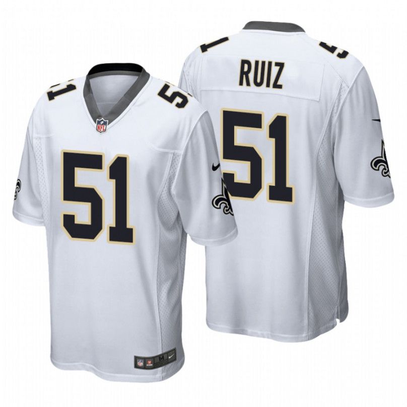 Men New Orleans Saints #51 Cesar Ruiz Nike White Game NFL Jersey->new orleans saints->NFL Jersey